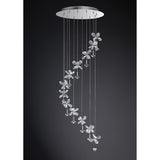 Aviva 12 Light LED Crystal Cluster Pendant Light 4000K - Polished Chrome