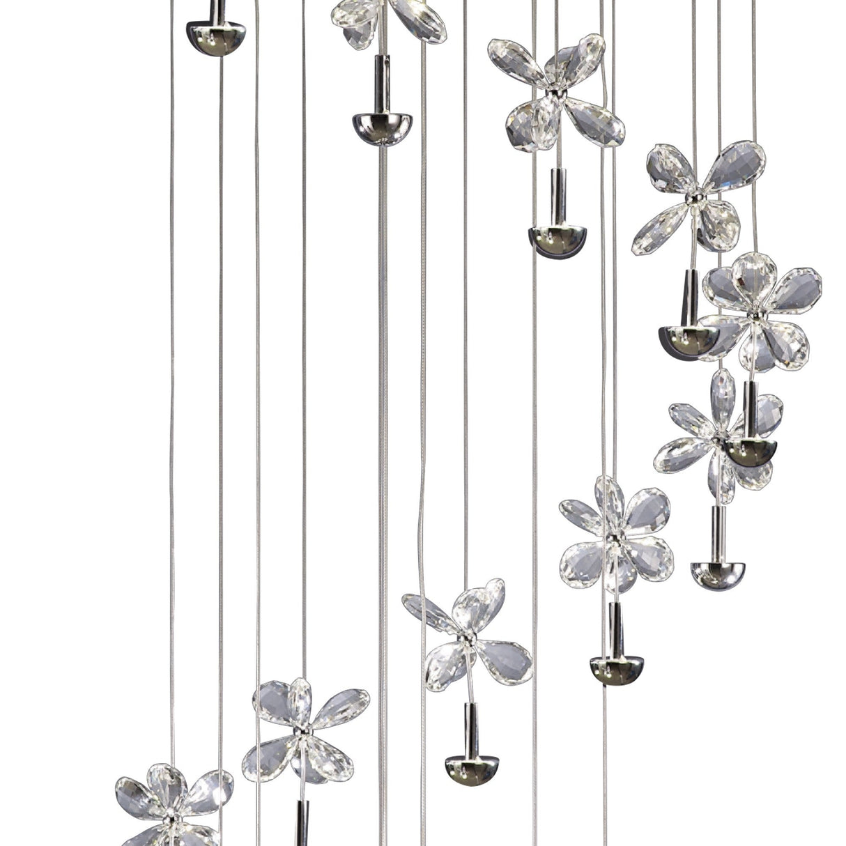 Aviva 20 Light LED Crystal Cluster Pendant Light 4000K - Polished Chrome
