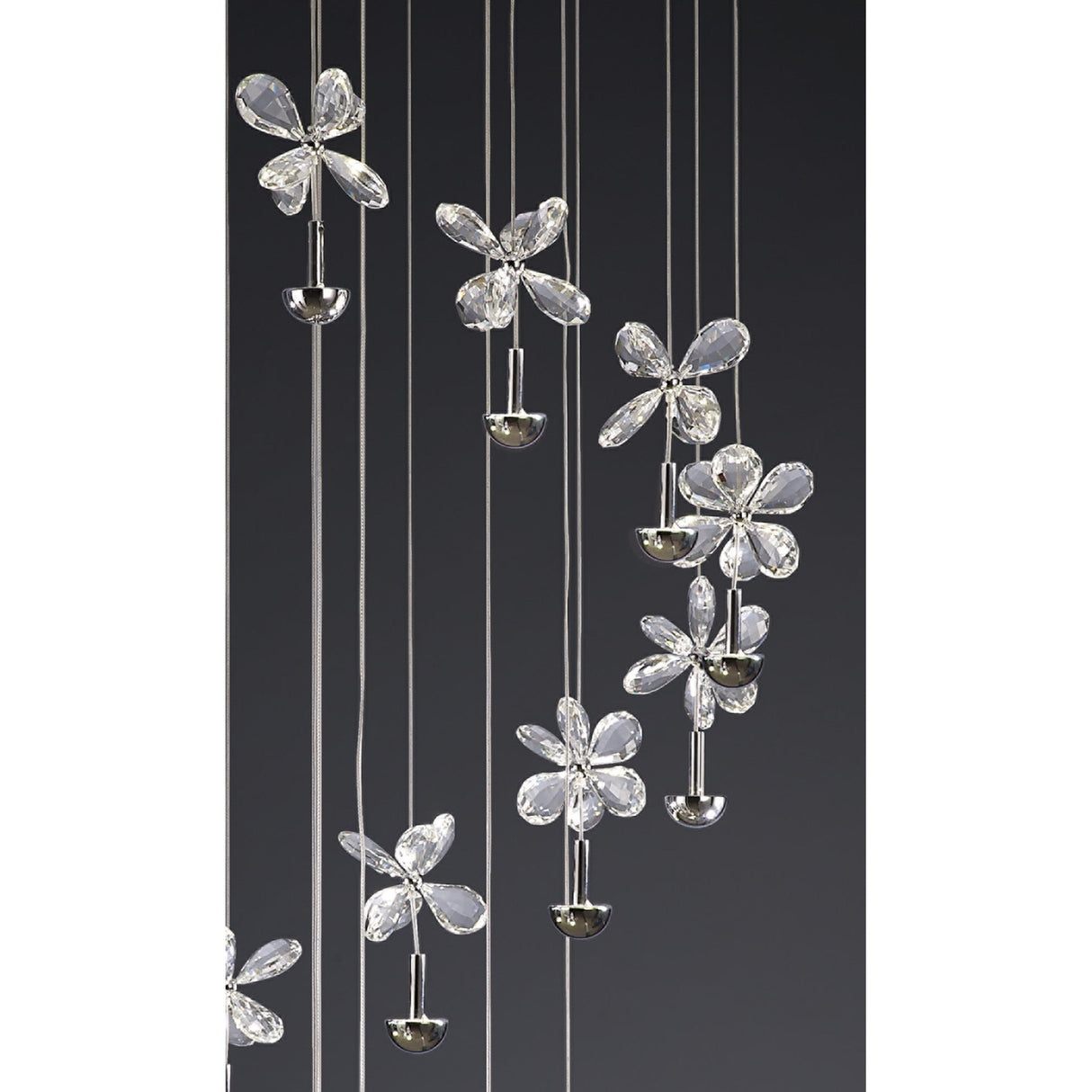 Aviva 20 Light LED Crystal Cluster Pendant Light 4000K - Polished Chrome