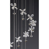 Aviva 20 Light LED Crystal Cluster Pendant Light 4000K - Polished Chrome