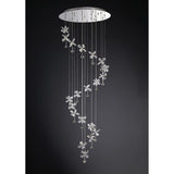 Aviva 20 Light LED Crystal Cluster Pendant Light 4000K - Polished Chrome