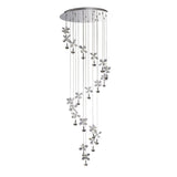 Aviva 20 Light LED Crystal Cluster Pendant Light 4000K - Polished Chrome