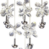 Aviva 10 Light LED Crystal Cluster Pendant Light 4000K - Polished Chrome