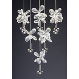 Aviva 10 Light LED Crystal Cluster Pendant Light 4000K - Polished Chrome