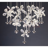 Aviva 16 Light LED Crystal Cluster Pendant Light 4000K - Polished Chrome