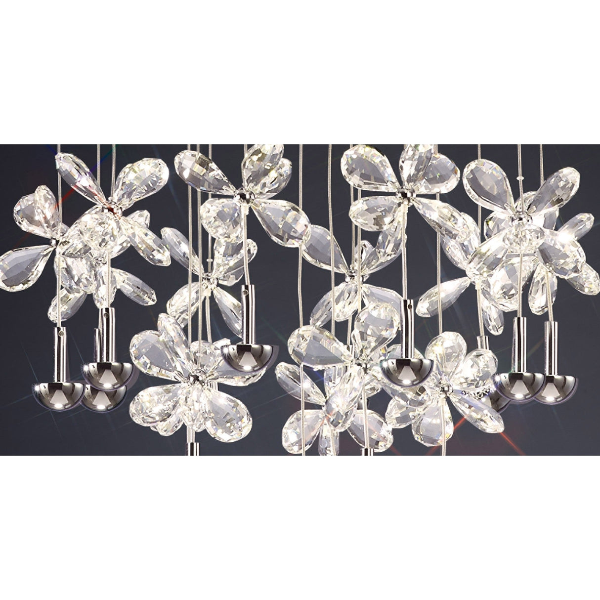 Aviva 16 Light LED Crystal Cluster Pendant Light 4000K - Polished Chrome