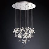Aviva 16 Light LED Crystal Cluster Pendant Light 4000K - Polished Chrome