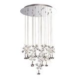 Aviva 16 Light LED Crystal Cluster Pendant Light 4000K - Polished Chrome