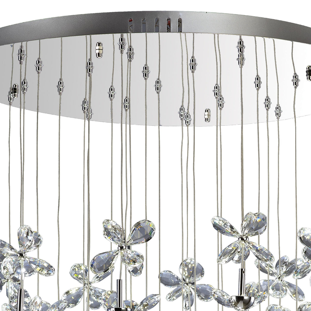Aviva 28 Light LED Crystal Cluster Pendant Light 4000K - Polished Chrome