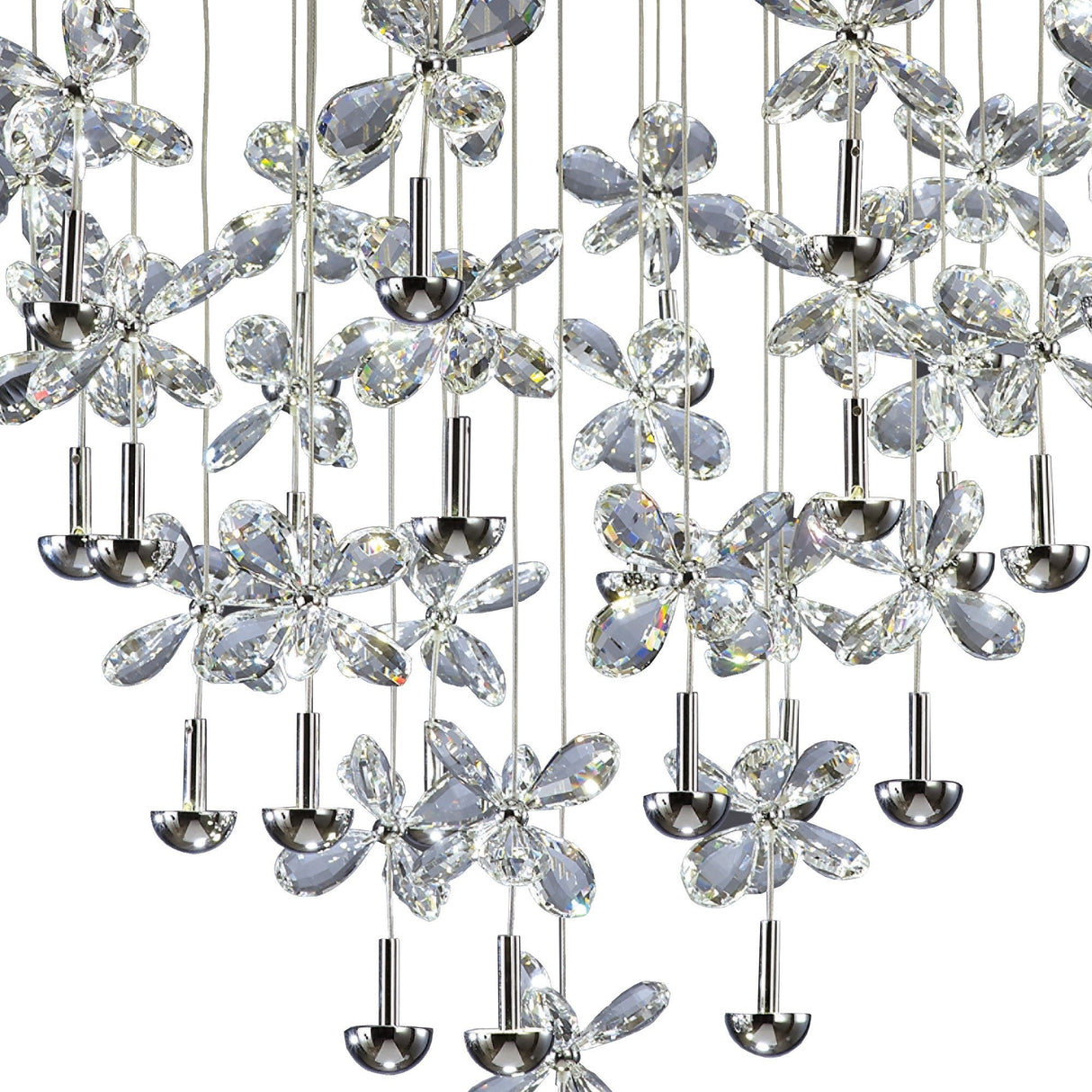 Aviva 28 Light LED Crystal Cluster Pendant Light 4000K - Polished Chrome