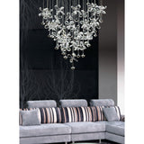 Aviva 28 Light LED Crystal Cluster Pendant Light 4000K - Polished Chrome