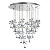 Aviva 28 Light LED Crystal Cluster Pendant Light 4000K - Polished Chrome