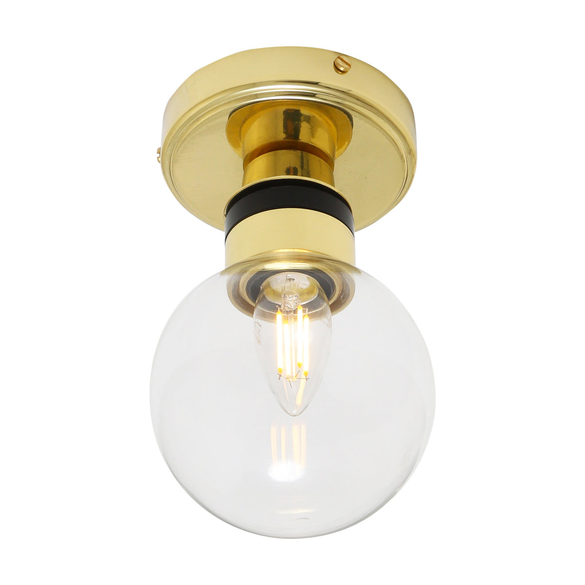 Ayr Glass Globe Flush Ceiling Light IP65