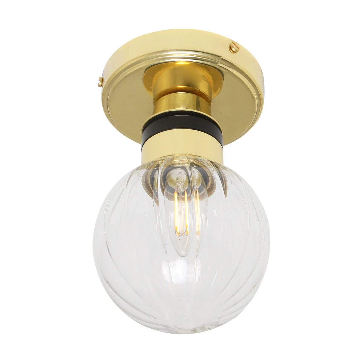 Ayr Glass Globe Flush Ceiling Light IP65