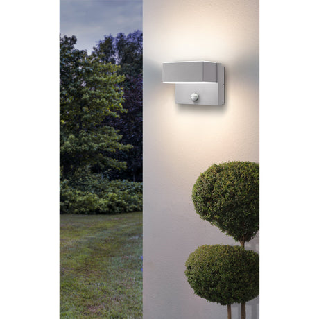 Azzinano LED Outdoor Wall Light with Motion Sensor - Silver