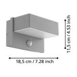 Azzinano LED Outdoor Wall Light with Motion Sensor - Silver