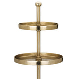 Babirik Cake Stand 35cm in Gold, close-up of aluminium tiers with central rod, ball finial, and round trays on a plain white background.