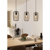 Bajazzara Wooden Linear Pendant Light - Black & Grey
