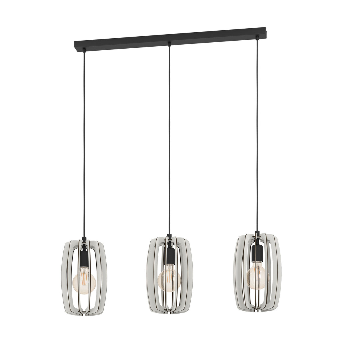 Bajazzara Wooden Linear Pendant Light - Black & Grey