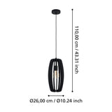 Bajazzara Wooden Pendant Light - Black