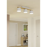 Balbarne 3 Light Ceiling Light - Light Grey & Brown