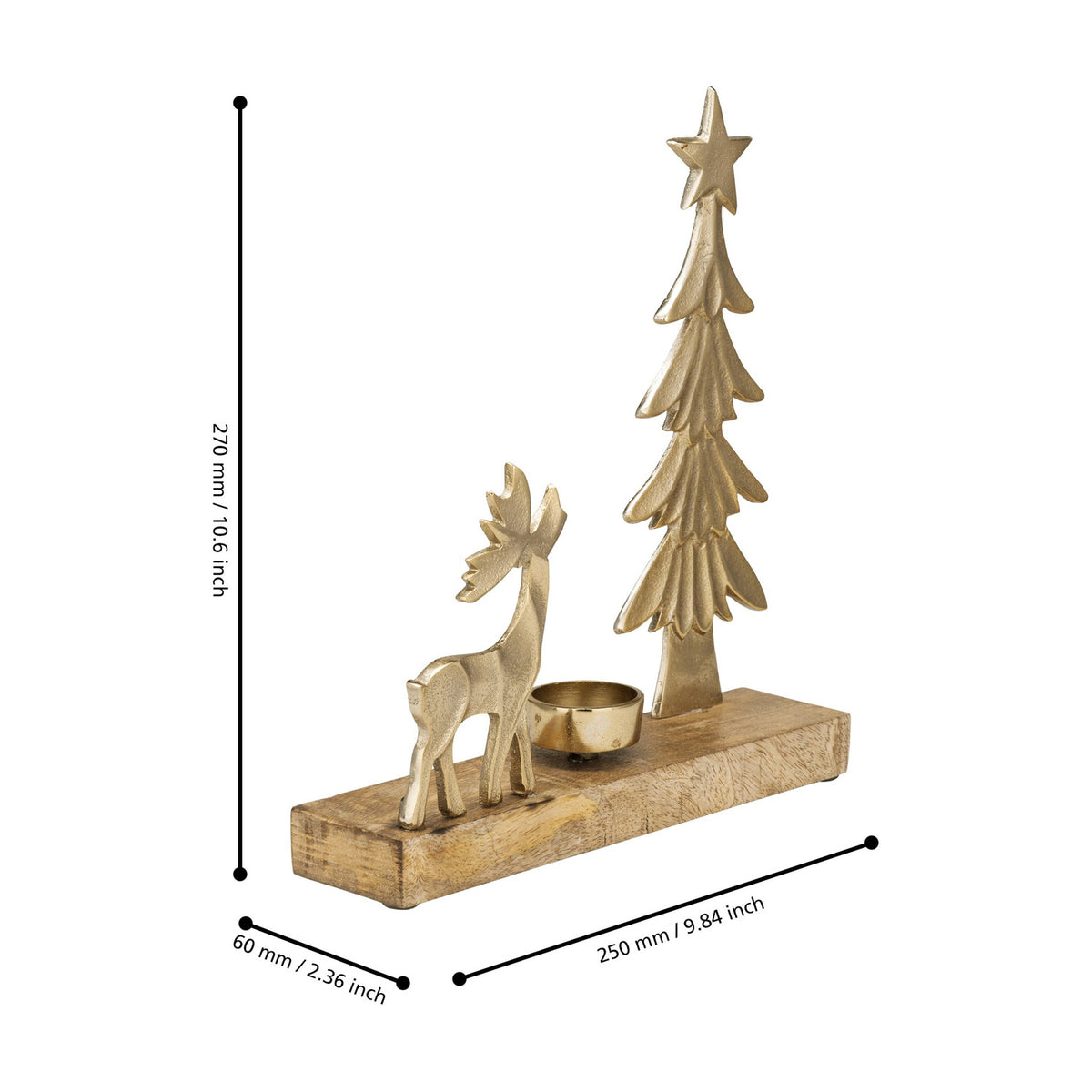 Baliguian Reindeer Ornament - Gold & Natural