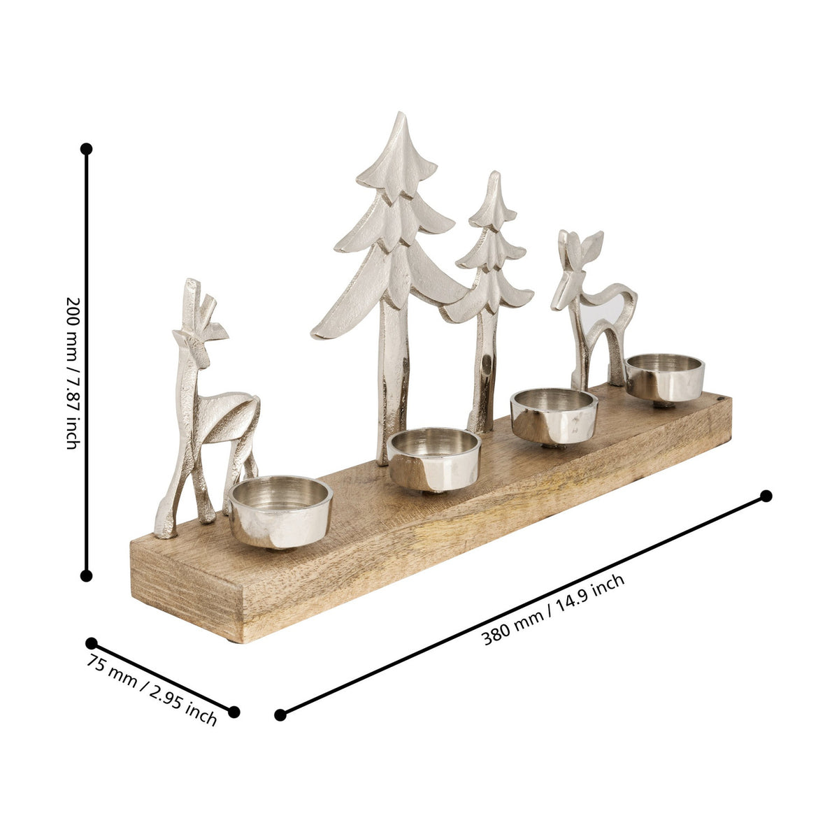 Baliguian Reindeer Ornament - Nickel & Natural