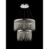 Bano 61.5cm Round 2 Tier Dimmable LED Crystal Chandelier - Chrome
