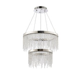 Bano 61.5cm Round 2 Tier Dimmable LED Crystal Chandelier - Chrome