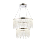 Bano 61.5cm Round 2 Tier Dimmable LED Crystal Chandelier - Chrome