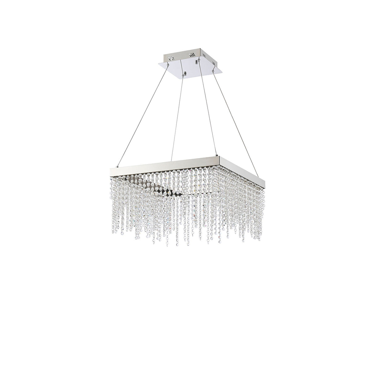 Bano 50cm Square Dimmable LED Crystal Chandelier -  Chrome