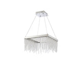 Bano 50cm Square Dimmable LED Crystal Chandelier -  Chrome