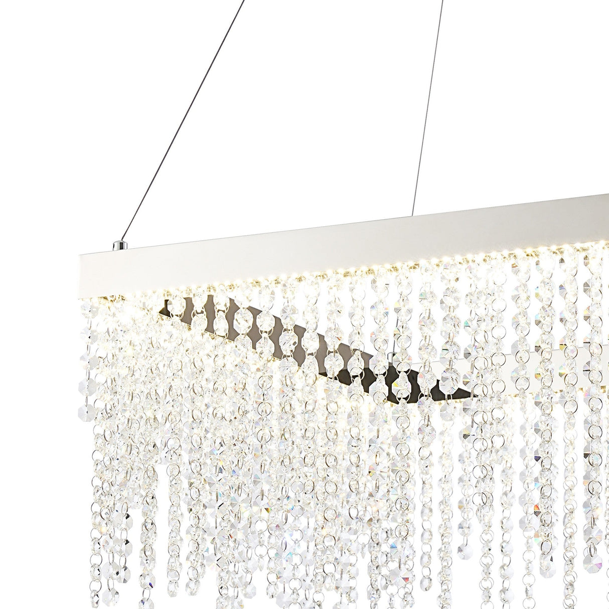 Bano 50cm Square Dimmable LED Crystal Chandelier -  Chrome