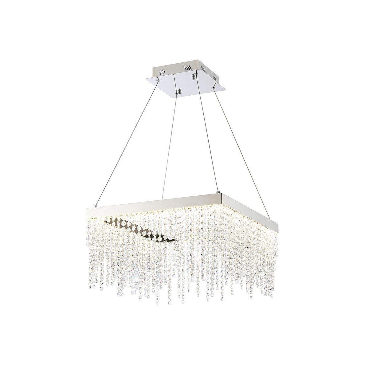 Bano 50cm Square Dimmable LED Crystal Chandelier -  Chrome