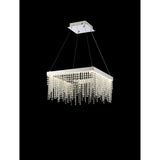 Bano 50cm Square Dimmable LED Crystal Chandelier -  Chrome