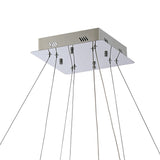 Bano 50cm Square 2 Tier Dimmable LED Crystal Chandelier - Chrome