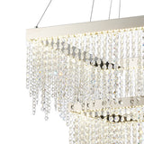 Bano 50cm Square 2 Tier Dimmable LED Crystal Chandelier - Chrome