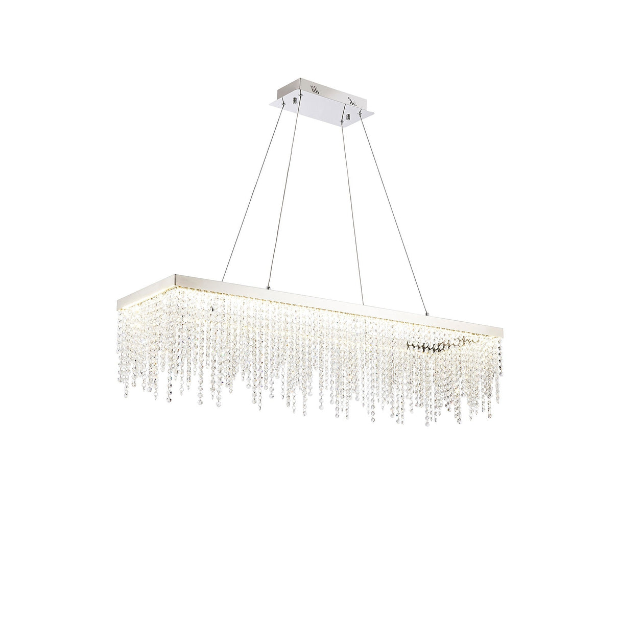 Bano 115cm Dimmable LED Crystal Linear Suspension Light - Chrome