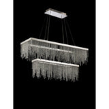 Bano 115cm 2 Tier Dimmable LED Crystal Linear Suspension Light - Chrome