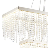 Bano 115cm 2 Tier Dimmable LED Crystal Linear Suspension Light - Chrome