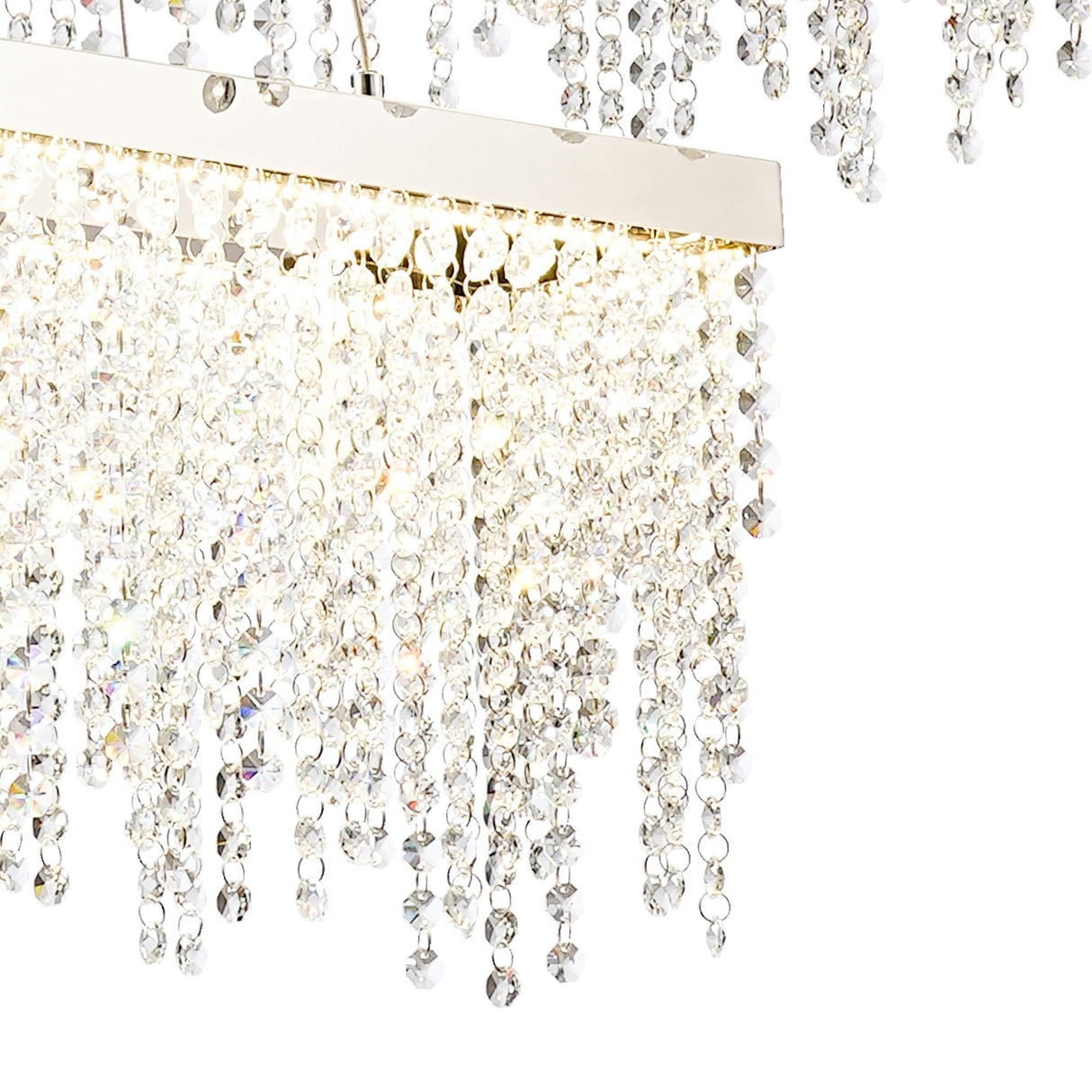 Bano 115cm 2 Tier Dimmable LED Crystal Linear Suspension Light - Chrome