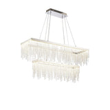 Bano 115cm 2 Tier Dimmable LED Crystal Linear Suspension Light - Chrome