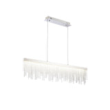 Bano 115cm Dimmable LED Crystal Slim Linear Suspension Light - Chrome