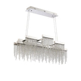 Bano 102cm 3 Light Dimmable LED Crystal Linear  Suspension Light - Chrome