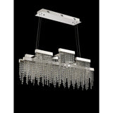 Bano 102cm 3 Light Dimmable LED Crystal Linear  Suspension Light - Chrome