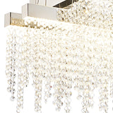 Bano 102cm 3 Light Dimmable LED Crystal Linear  Suspension Light - Chrome