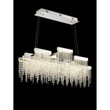Bano 102cm 3 Light Dimmable LED Crystal Linear  Suspension Light - Chrome