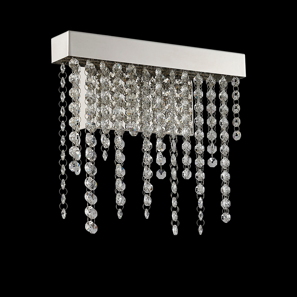 Bano Small Dimmable LED Crystal Chain Wall Light - Chrome