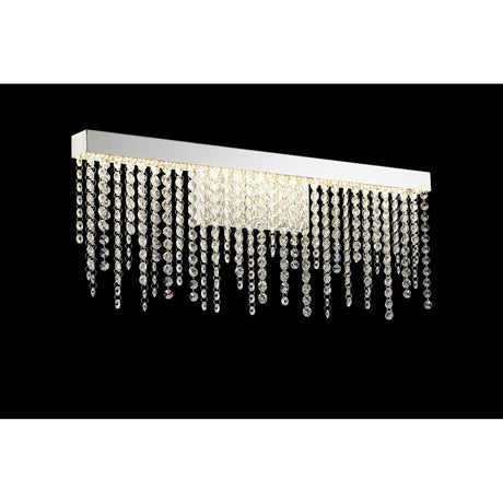 Bano Large Dimmable LED Crystal Chain Wall Light - Chrome