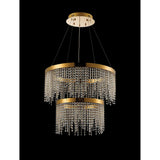 Bano 61.5cm Round 2 Tier Dimmable LED Crystal Chandelier - Gold